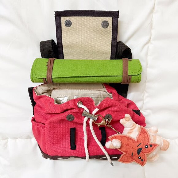 Nwt! Zelda Korok Plush Keychain Canvas Backpack - Picture 2 of 4